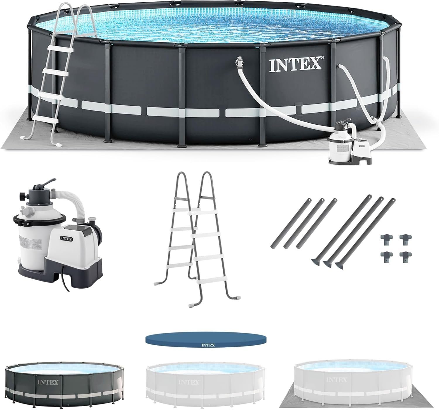 29577_71pyaj3dl7l._ac_sl1500.jpg Intex Ultra XTR 14 ft. Round 42 in. Deep Soft Sided Above Ground Swimming Pool - Image 1
