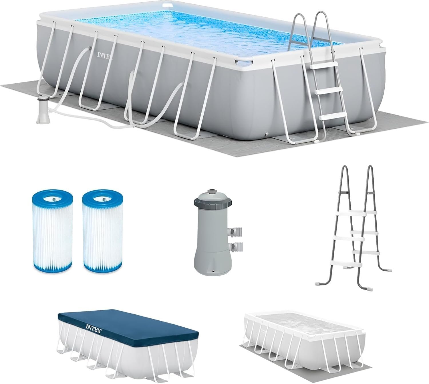 29606_71qz4e8kzl._ac_sl1500.jpg Intex Prism Frame 16' x 8' x 42' Rectangular Above Ground Pool Set - Image 1