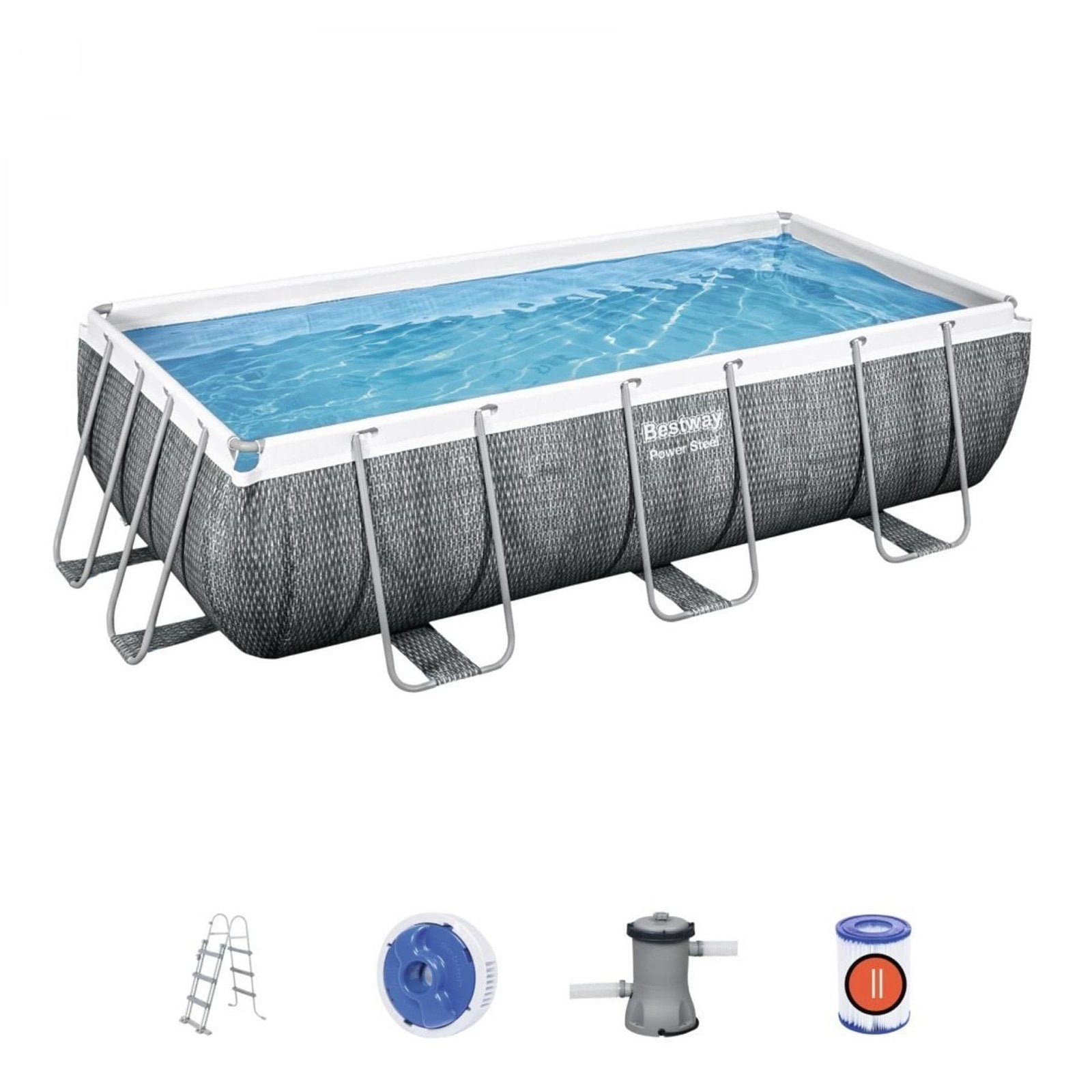 29706_bestway-power-steel-56721-3-above-ground-pool-framed-pool-rectangular-6478-l-grey.jpg Bestway Power Steel Above Ground Framed Pool 56721-3 - Image 1